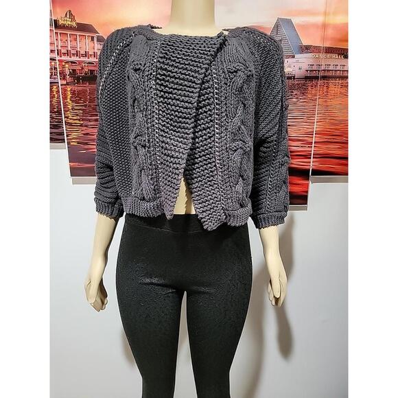 Rebecca Taylor Sweaters - Rebecca Taylor Women's XS sweater knit gray wrap with chain details #1